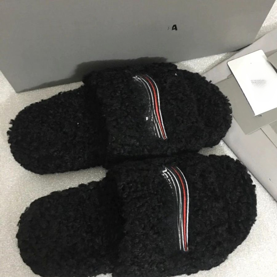 2026fashion new letter embroidered wool slippers suitable for outdoor wear suitable for both men and women Autumn and winter new thick soled lamb wo
