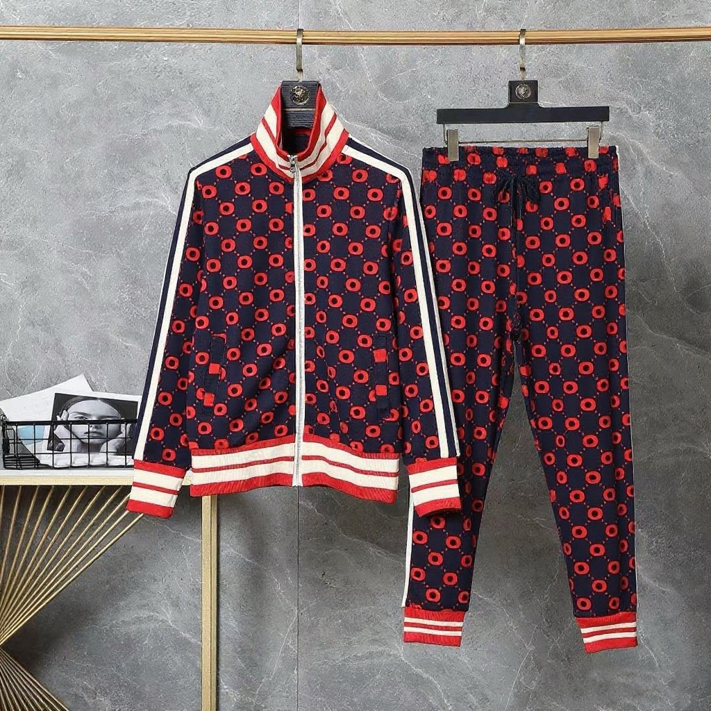 designer men sportswear set mens tracksuit sporting fitness clothing full letters two pieces long sleeve jacket pants casual mens track suit size m3