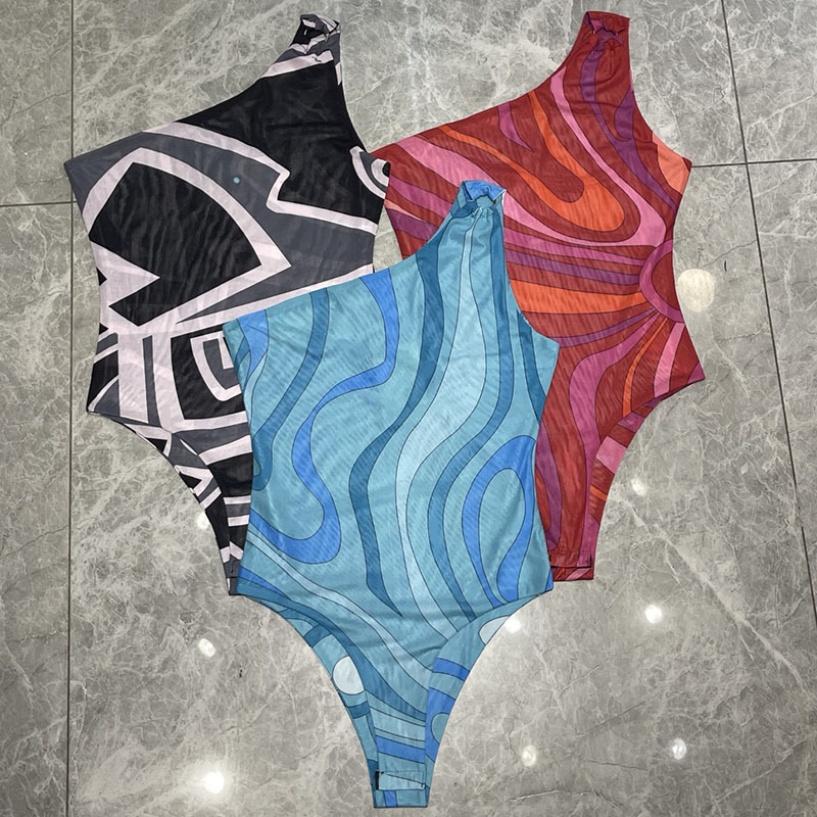 Ensemble de bikinis sexy à la mode imprimé vague de mer maillot de bain pour les femmes maillot de bain de luxe été respirant ensemble de surf