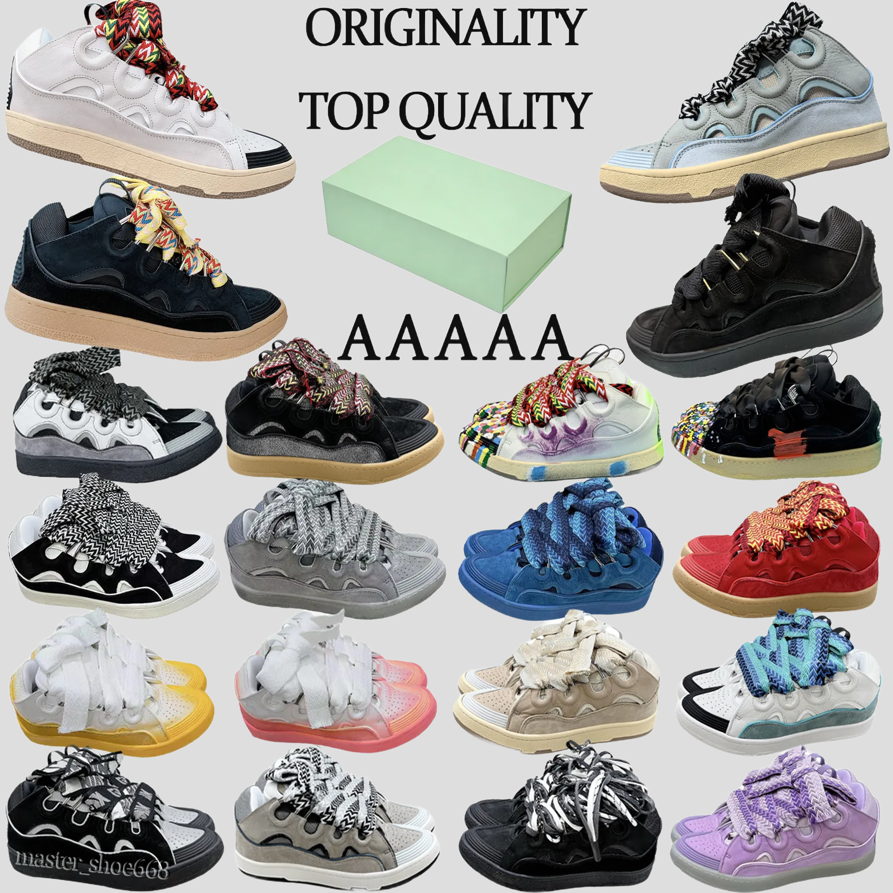 AAAAA top quality big lace-up all thick tongue curb designer men women luxury shoes sneaker classic platform platform outdoor trainers style color v