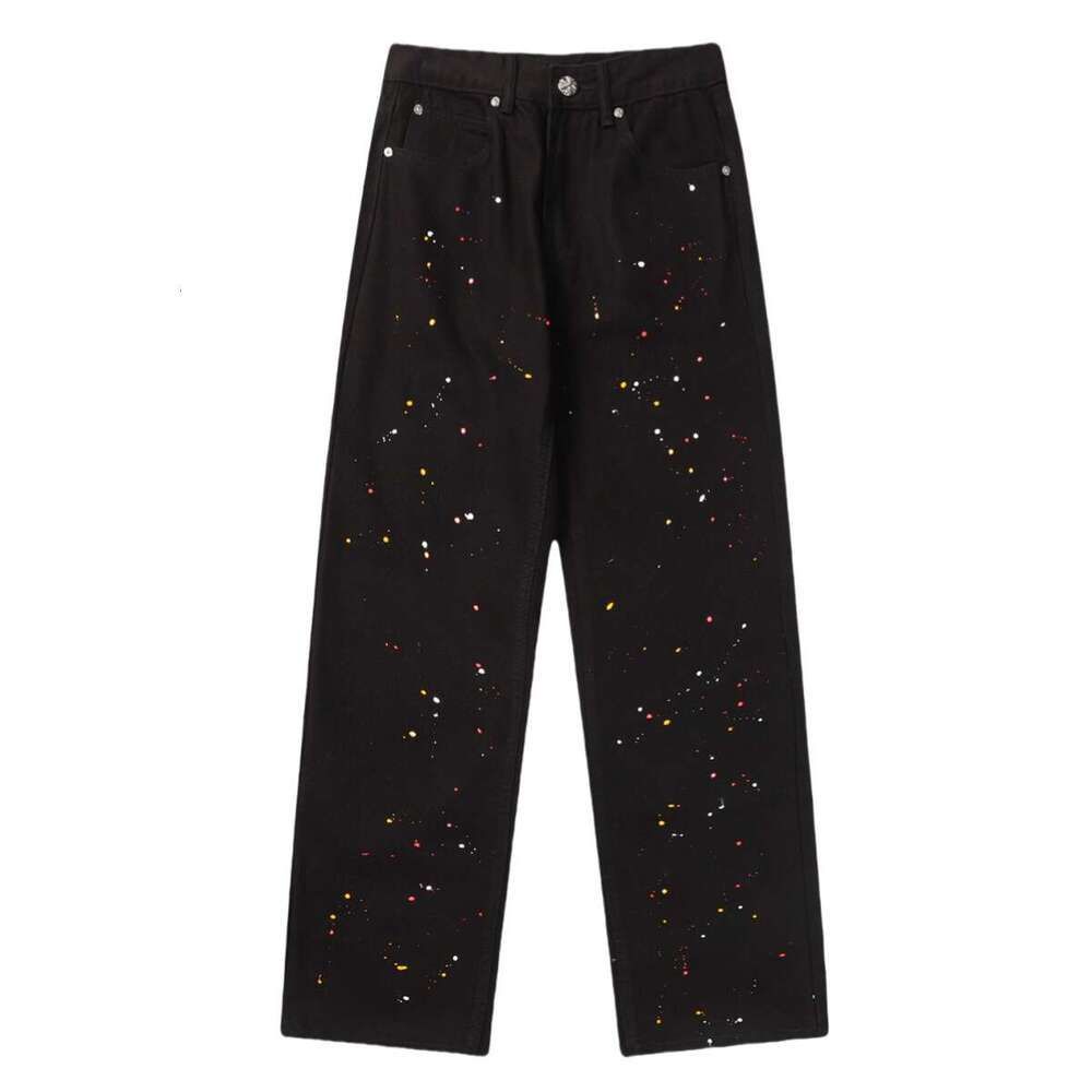 Chrome Designe Men Jeans Mirror Quality Cross Printed Pattern Tight Jeans Cross Printed Women Fashion Hiphop Casual High Street Chrome Pants A5d C0a