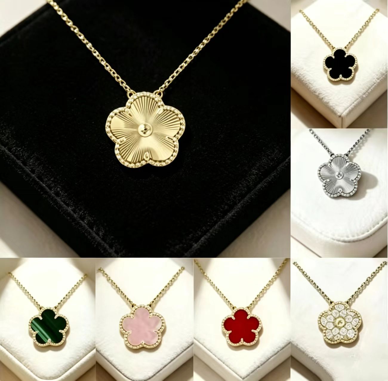 5 flower 4 four leaf Clover necklace jewellery designer for women luxury jewelry Birthday Valentine's Mother's Day gift gifts Stainless-image-1100016690