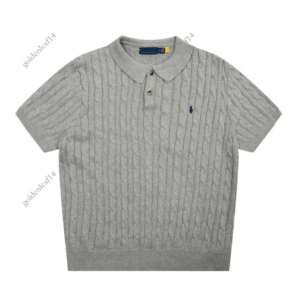 Laurenity Men's rl Knitted Designer Shirt Sleeve Embroidered High Quality Shirts Fashionable Causal Unisex Solid Color Knit Tee 543