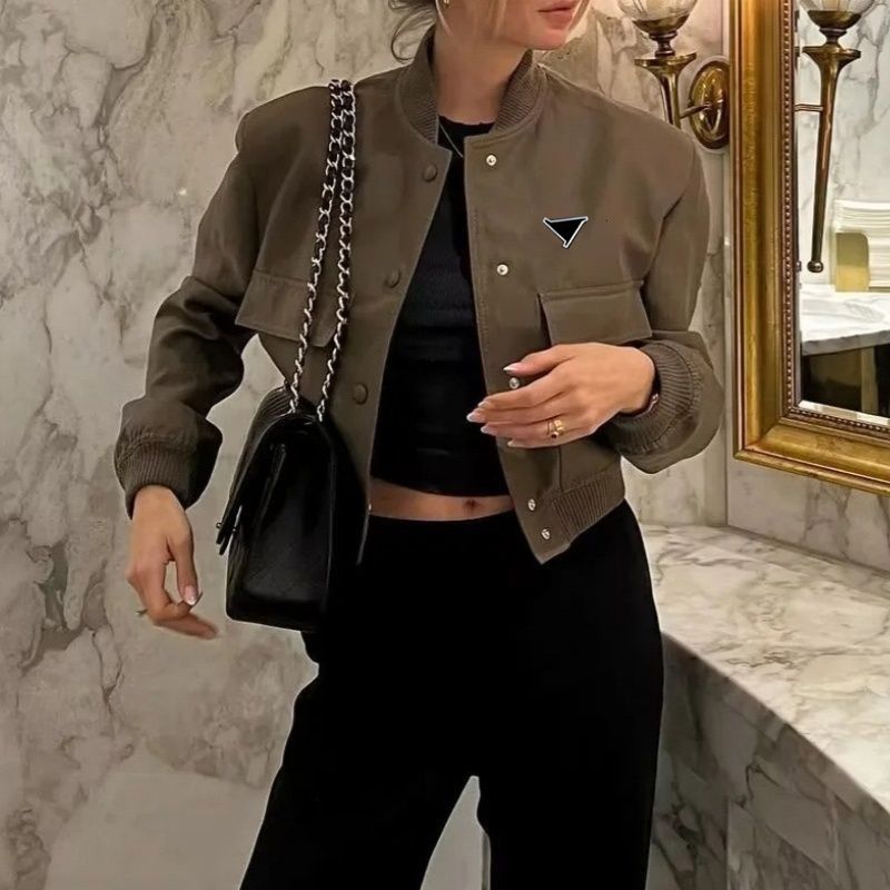 jackets Womens designer jacket women veste femme coats Coat short jacket Clothing fashion standing collar Zipper Breathable Cardigan long sleeved ba
