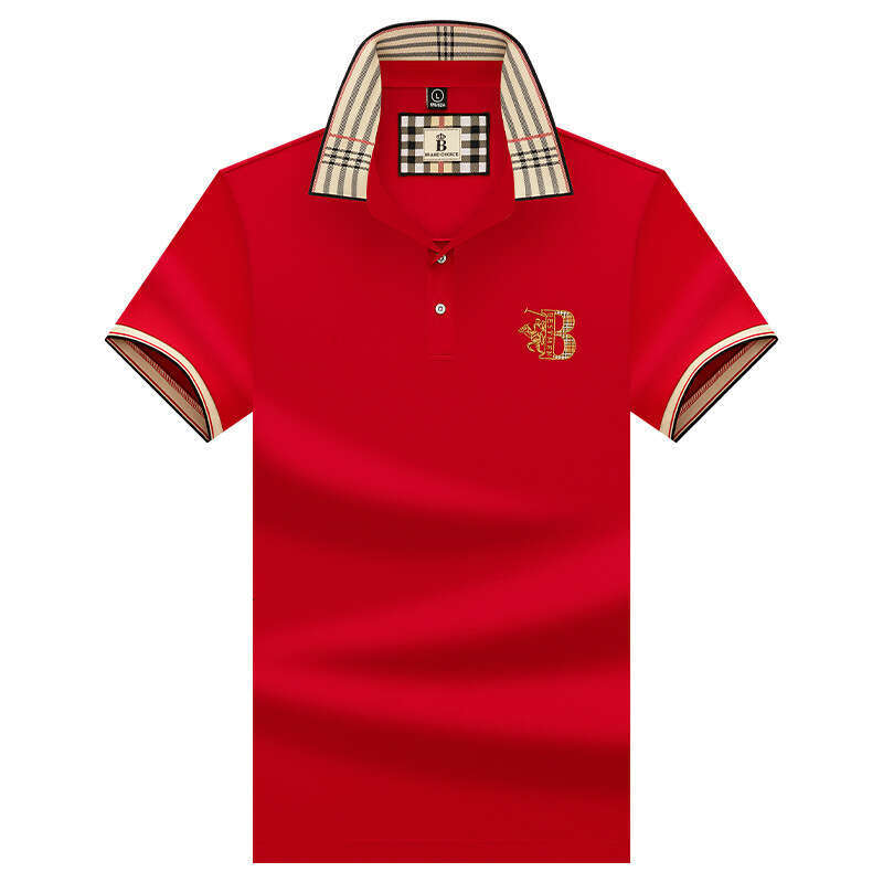Men 2026 Genuine Men's Summer Turn-Down Collar Dad Clothes Loose Casual Ice Silk Polo Shirt For Men colour