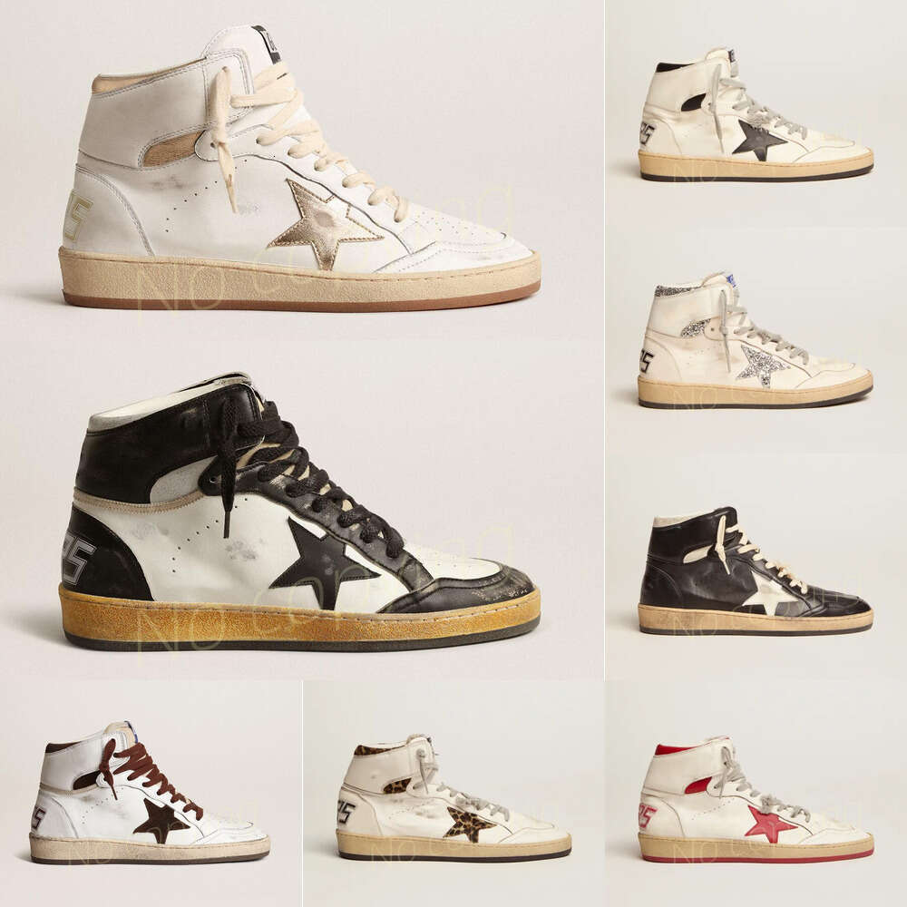Fashionable Gold Glitter Classic White High - Top Sneakers for Party, Spring and Fall Golden Goods