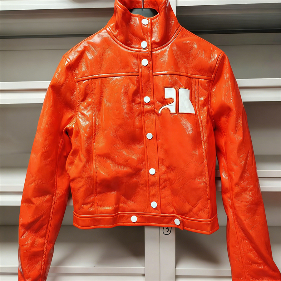 Fashion Coat Designer Jackets Men Women Leather Jackets Glossy Granular Leather Jackets Fur Coats Motorcycle Jackets Windbreakers Black and Red Lacq