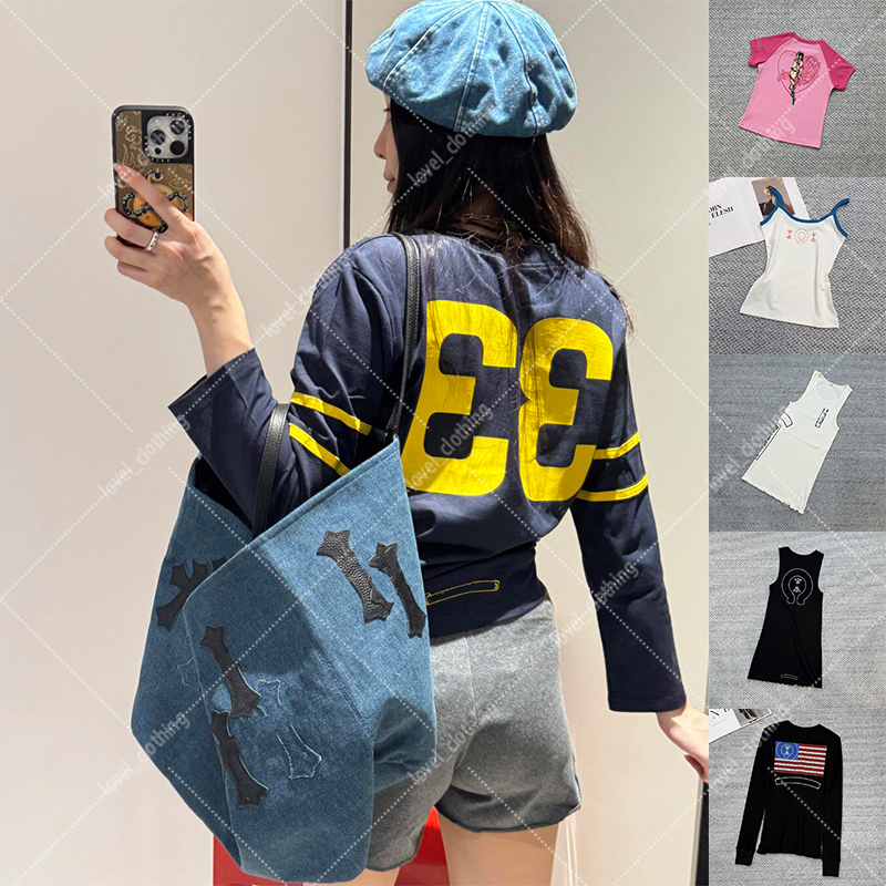Chrome vest designer vest sleeveless Womens Chrome Tank Top Summer Embroidery BreathableSlim Sleeveless Camis Croptop Outwear Elastic Sports Knitted