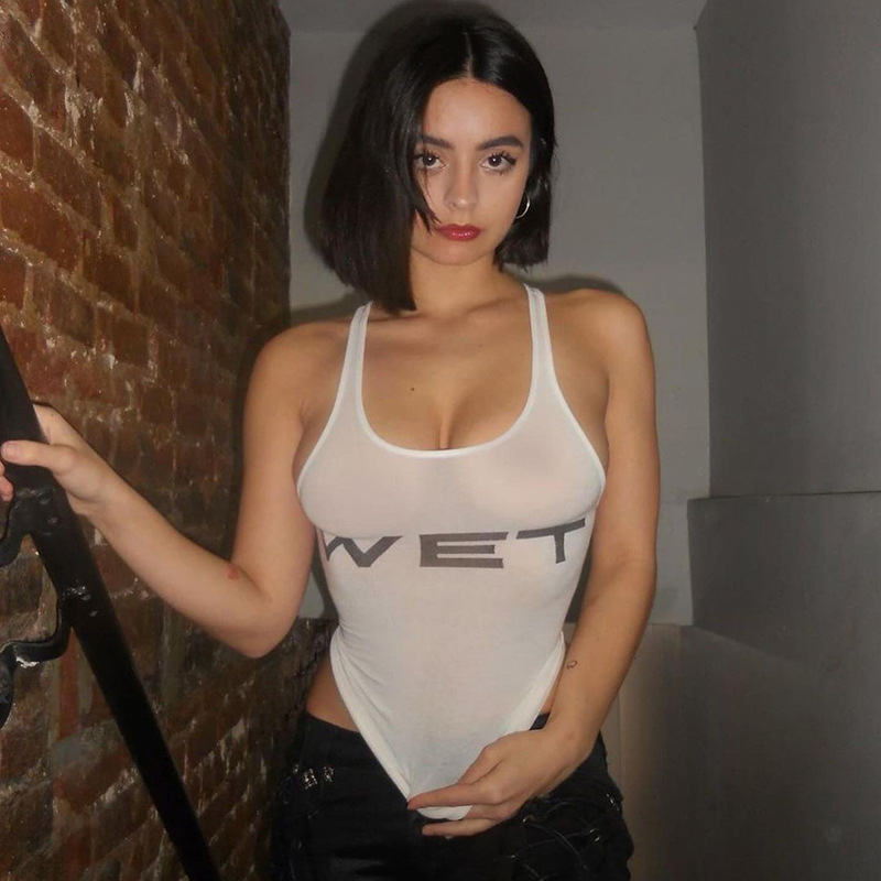 Summer Womens T-shirt Tanks Letter Print White Crop Top T Shirt Streetwear Sexy Summer Clothes For Women Tank Tops