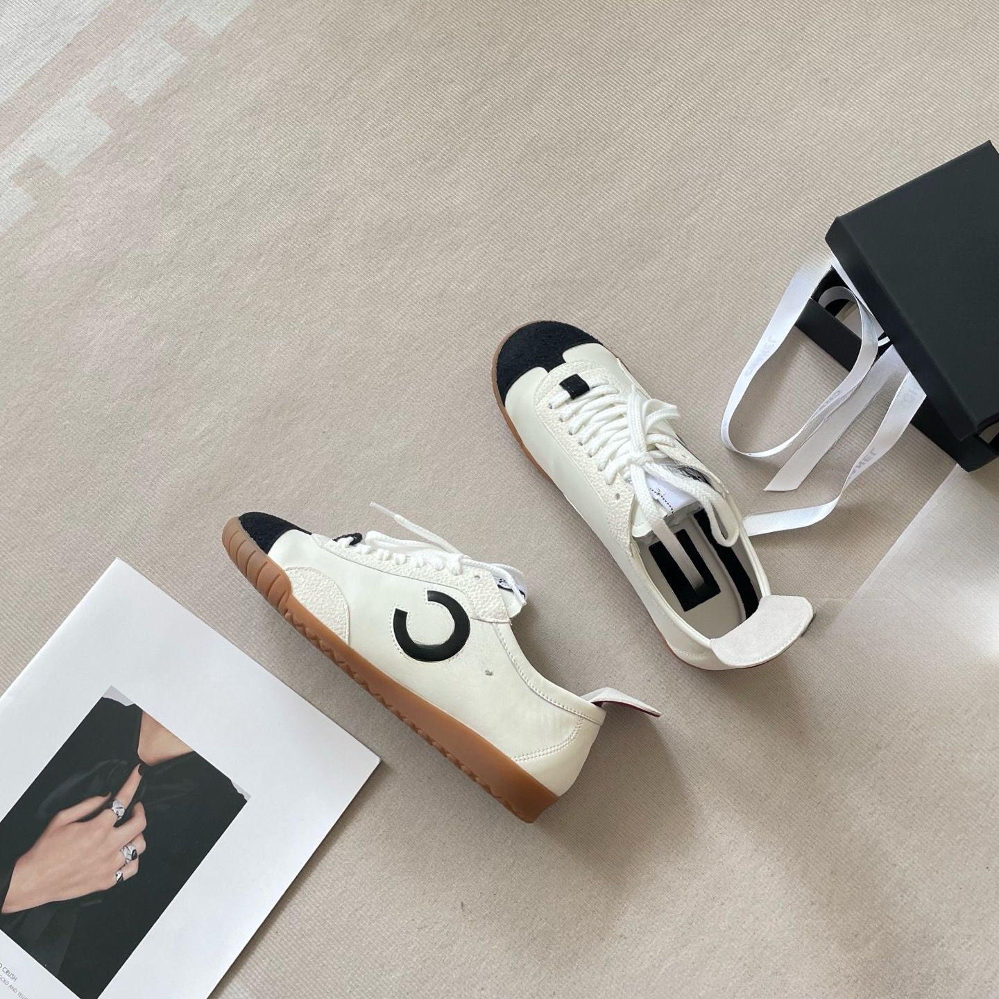 2026fashion New Panda German Women s Training Shoes Early Spring New Leather Sports Shoes Color blocked Designer Retro Lace up Casual Shoes