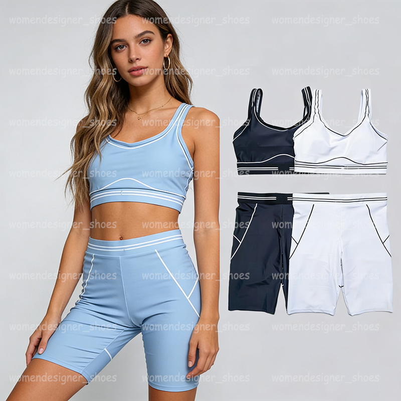 Women Yoga Gym Set Heart Throb Bra Shorts Tennis Outfit Yogawomen 2 Pieces Sets Sports Shaping Waist Fitness Jogging Sportswear Running-image-766712271
