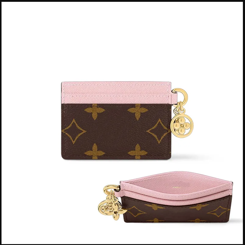 Porte-clés design Titulaires de cartes de crédit Mini portefeuilles de haute qualité pour hommes femmes en cuir fleur classiques couleur pure por