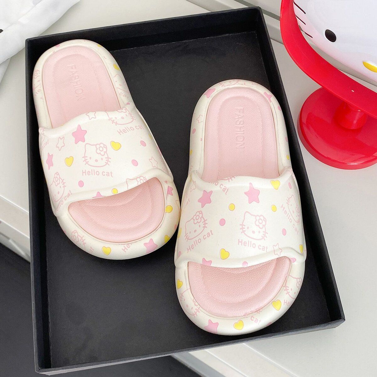 BU01 Jolies tongs sur le thème de l'été, sandales à la mode et confortables avec un motif floral délicat