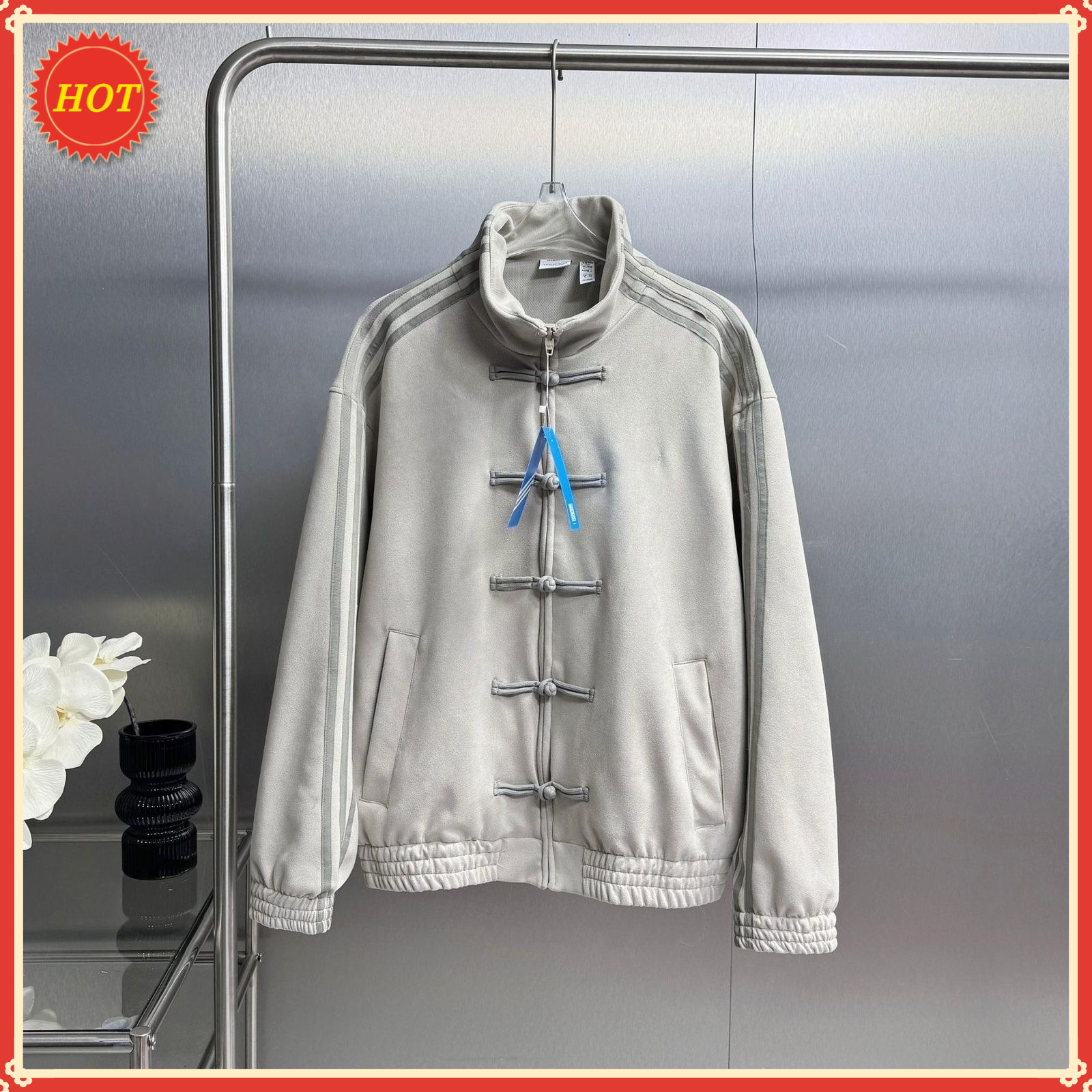 Man Jackets 2025 Chinese New Year Jacket Spliced Stand Collar tang jacket Spring Style Buttoned Fashion Retro Tang Single Breasted Tops men Coat S-2