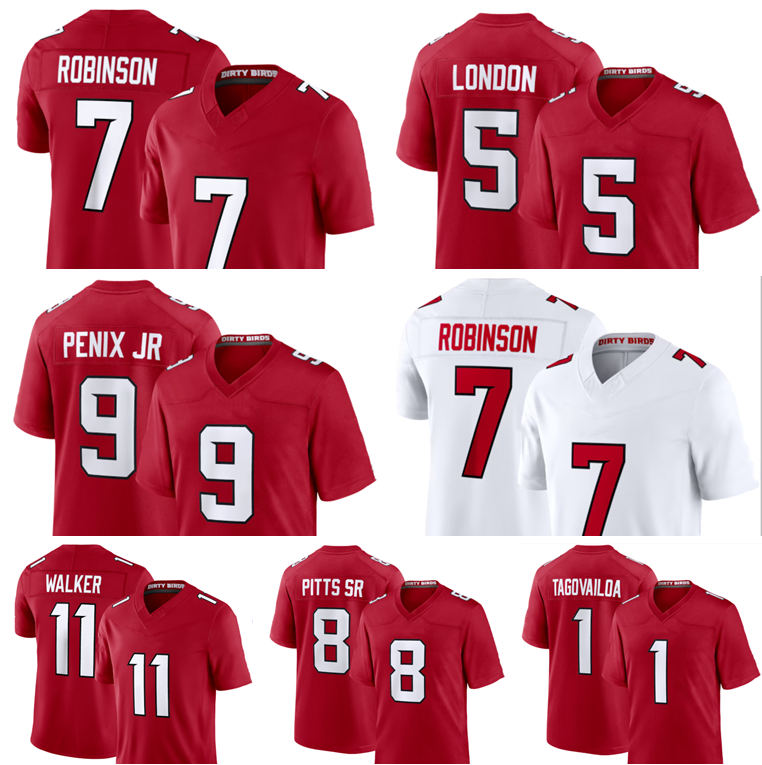 AtlantaS Michael Penix Jr Falconss jersey Bijan Robinson Tua Tagovailoa Falconsjersey Jalon Walker Drake London Pitts Terrell Jr Michael Vick Foo-image-918557947