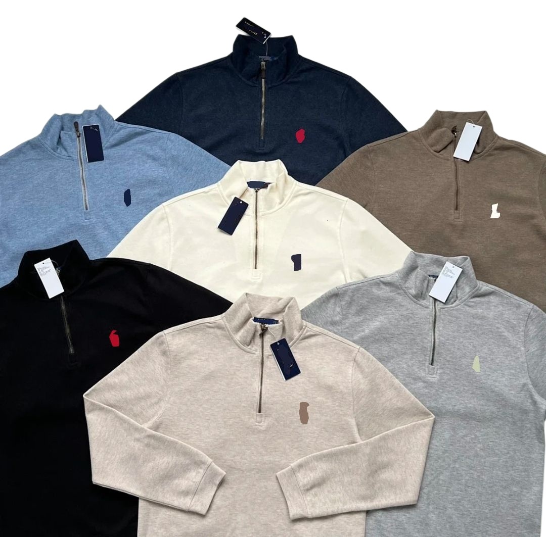 Polo Designer Mens Sweater Casual Knit Jumper with Horse Embroidery Warm Stylish QuarterZip Pullover S25924