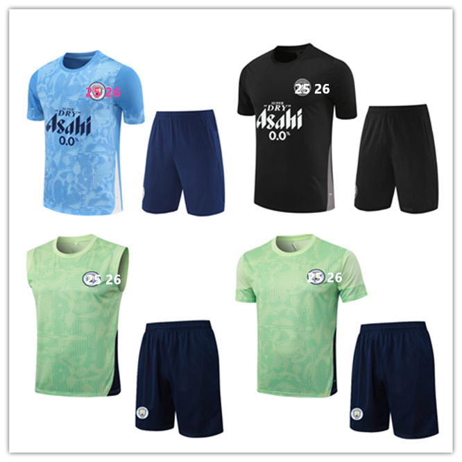 2525 2026 MAN CITY SLEEVES training suit men kids football tracksuit jerseys kit 25 26HAALAND MEN KIDS SHORTS SLEEVES training suit