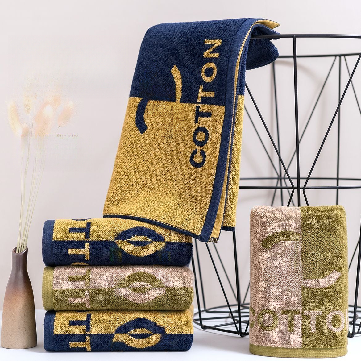Designer Cotton adult towel face washing home use bathing thickened soft absorbent lint free suitable for couples and students-image-1114144430