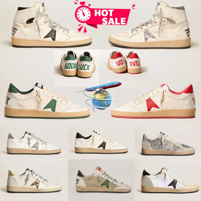 Designer Women Man Casual Shoes Sky High Sneakers Basketball Golden Signature On The Ankle Silver Glitter Classic Do-old Dirty Ball Star Trainers