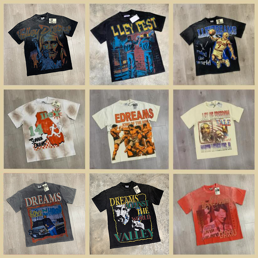 Val Sports Tshirt Vallleys Dreams camicia Tee Uomo Donna Moda T-shirt Vintage lavato stampato motivi sciolti alla moda T-shirt a manica corta per uo