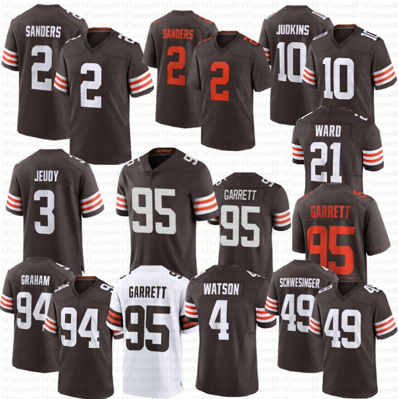 Clevelandcity Shedeur Sanders Mason Graham Brown Jersey Quinshon Judkins Brownsjersey Njoku Jeudy Kosar Carson Schwesinger Football Jerseys-image-918573113