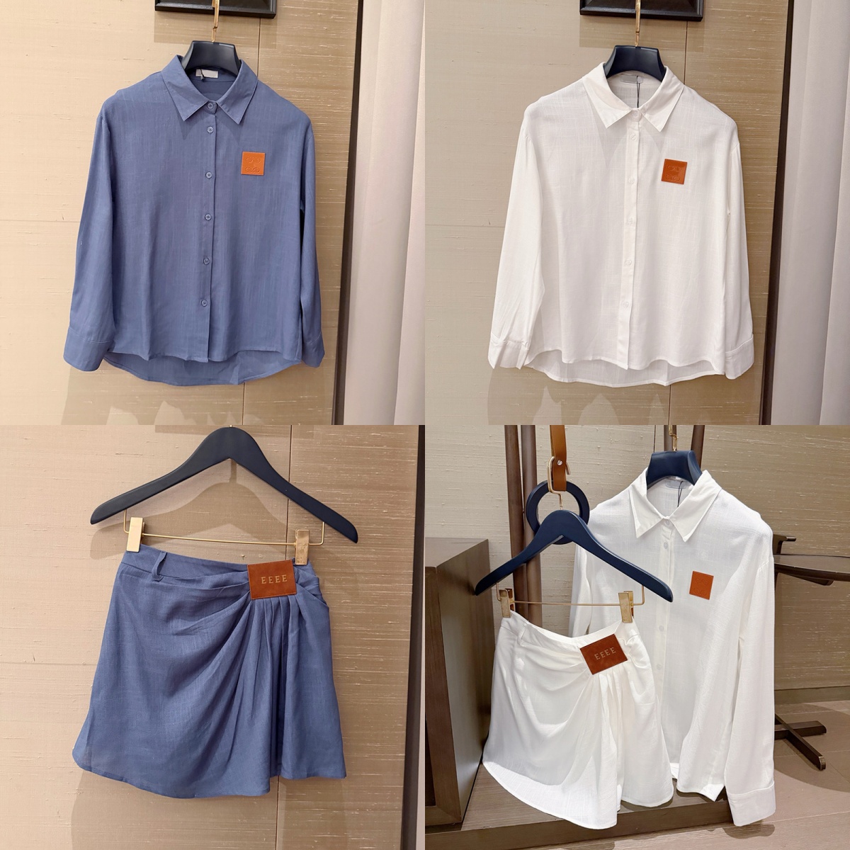 Luxury Women Lapel Shirts Mini Skirts Loose Linen Blouses Sexy Short Skirt 2 Piece Set Summer Spring Office Business Classic Skirts