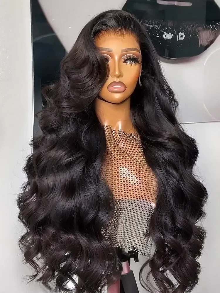 250 Density Human Hair Body Wave 13x4 HD Lace Frontal Wigs 30 40 Inch Black Loose Water 13x4 Lace Front Wig 5x5 Glueless Closure 42$