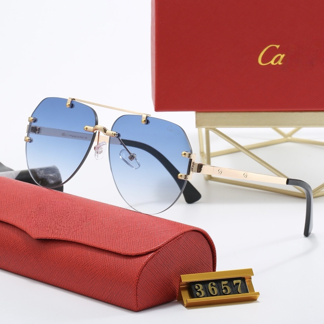 2025 New Luxury Frameless Sunglasses for Men and Women Fashion Gold Frame Gradient Lens UV400 Protective Designer Driving Sunglasses