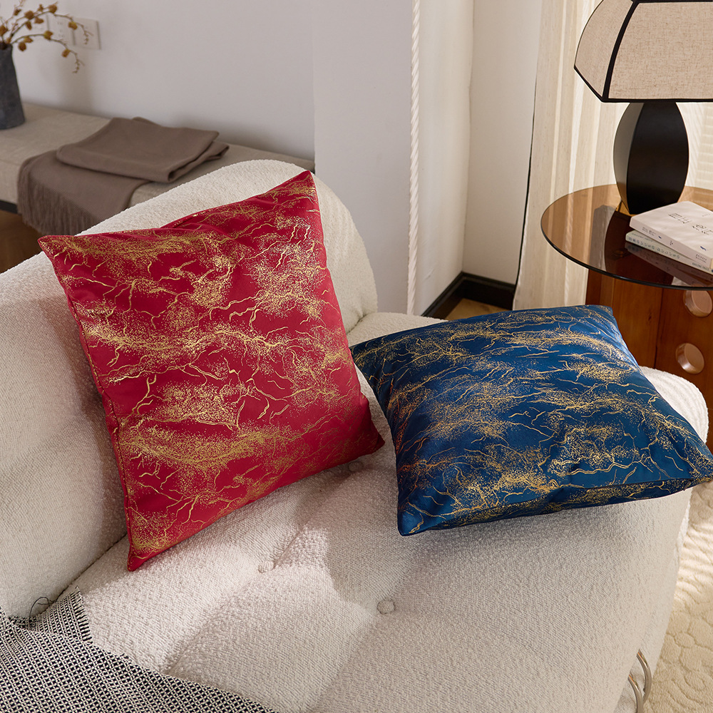 Taie d'oreiller avec revêtement ondulé en feuille d'or, coussin, housse de dossier, nappe de canapé.JBHU01