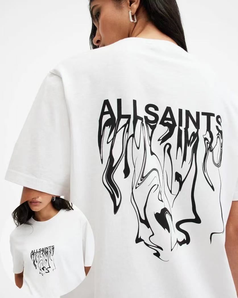 All Saints Tshirt Men's T Shirts 2025 All Saints Men Women Cotton Printed T-Shirt Fashion Casual Letter Pattern Tops All Season Loose Harajuku