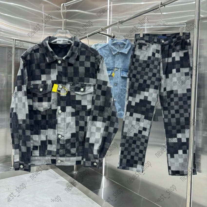 Designer luxury mens Denim jacket 26ss men grid denims jackets luxury long sleeve Jacquard pattern coats casual clothing outwear coat