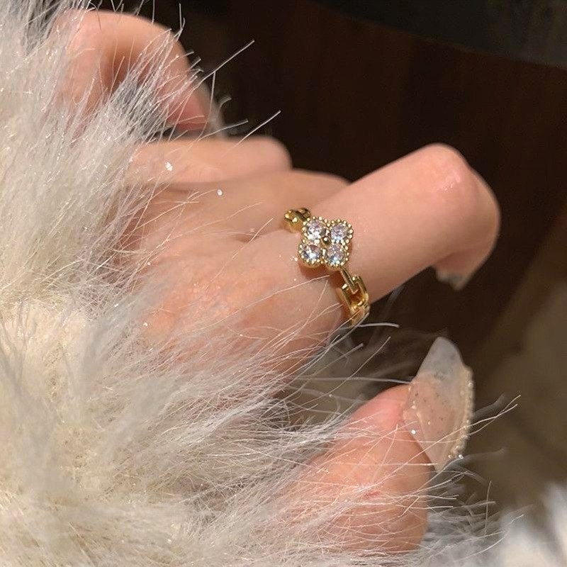 French-style open niche high-end index finger ring, exquisite and elegant versatile jewelry for women-image-1100336598