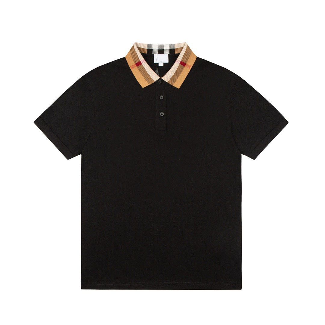 luxury Italian polo shirt men's and women's t-shirt men's designer shirt fashionable checkered letter printed cotton business shirt s