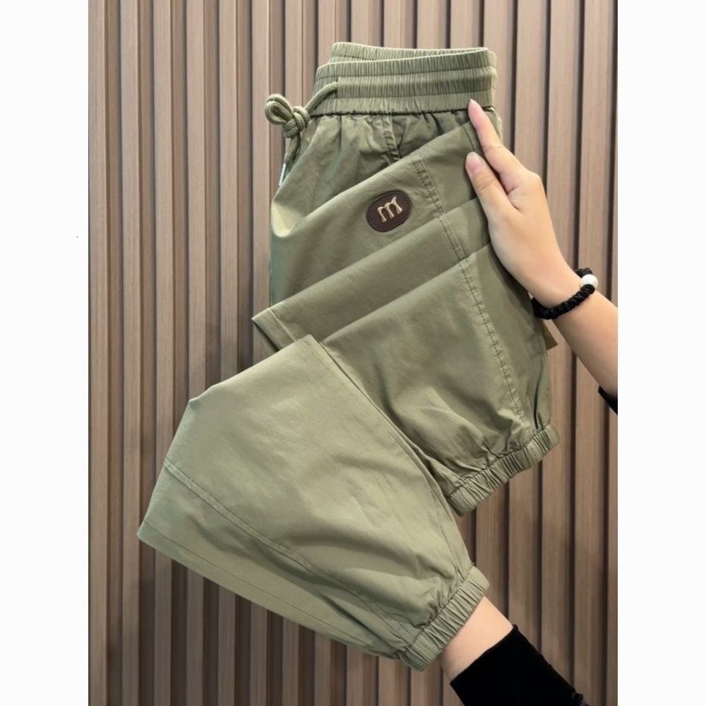 Luxury Brand Designer Clothes Summer Lightweight Casual Trendy Loose Fitting Versatile Jogger Style Cropped Sports Cargo Pants For Men