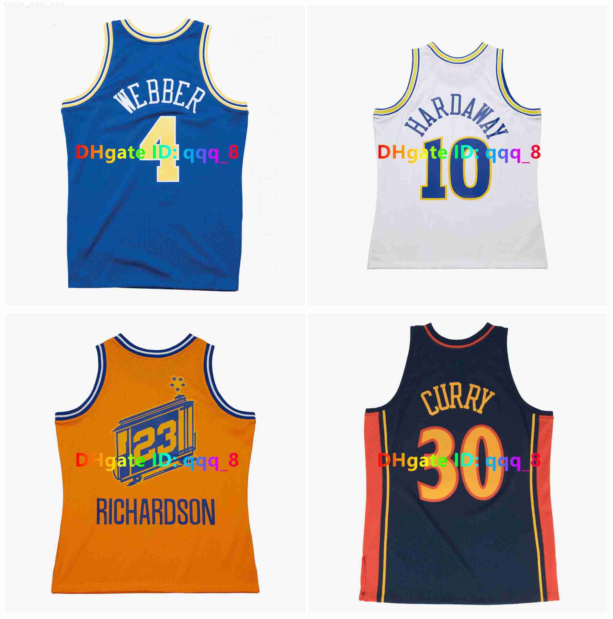 Stephen Curry Chris Webber Warriors Throwback Basketball Jersey Tim Hardaway Chris Mullin Jason Richardson Baron Davis basket maillot Marciulionis S