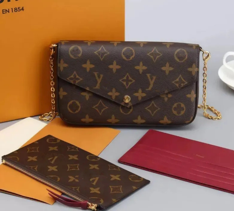 2026 Bags Top Luxury Designer Wallet Shoulder Women Classic Flower Pochette Bag Leather Clutch Tote Messenger bags 3/p Set