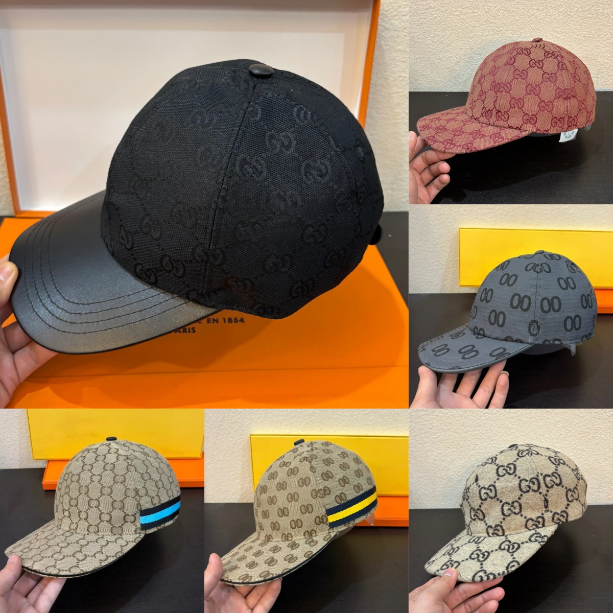 Classic Jacquard Series Baseball Cap Adjustable Snapback Monogram Pattern Fashion Summer Sun Hat for Men Women