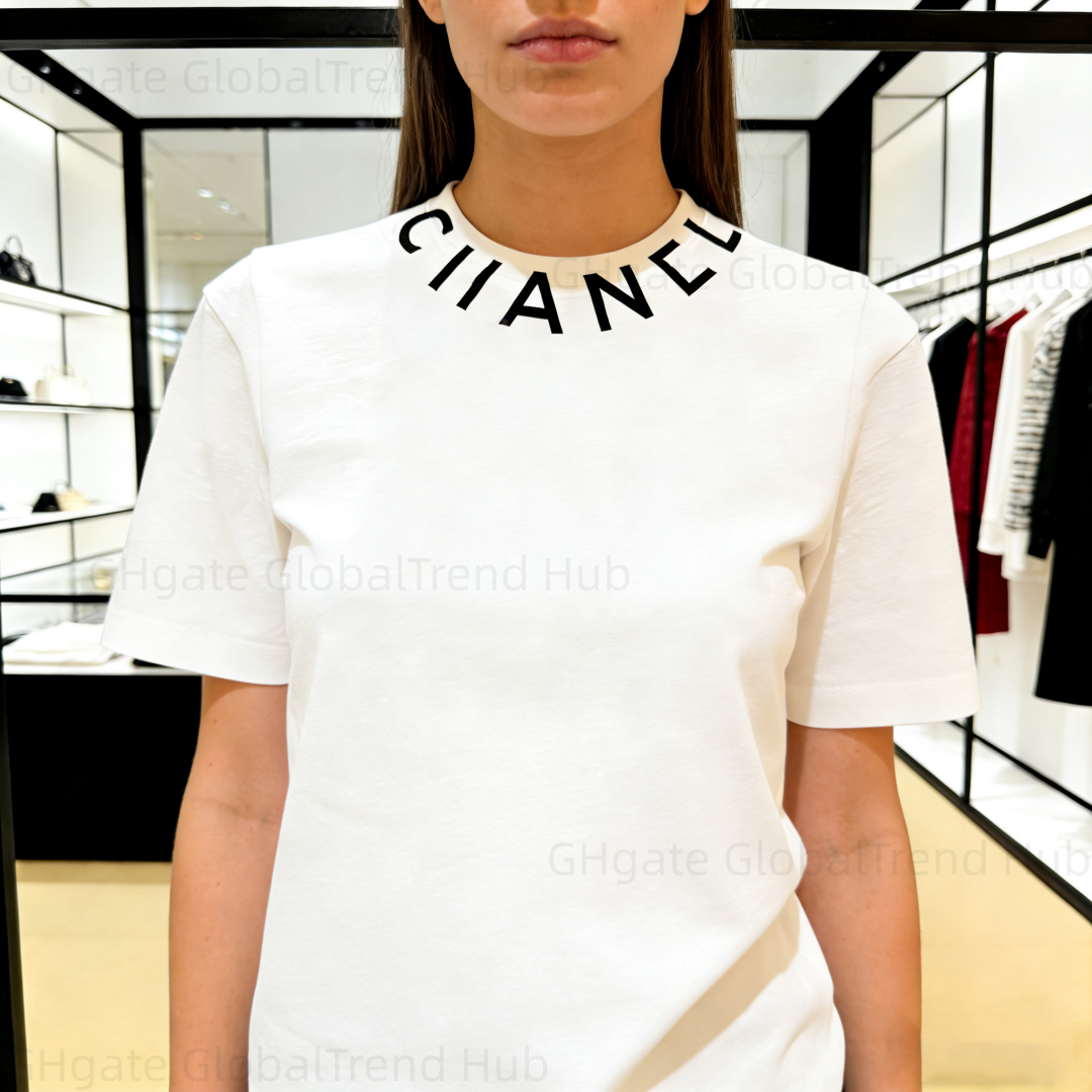 designer clothes women 2026 Women's Letter Print Cropped T-Shirt, Crew Neck Short Sleeve Slim Fit Top, Casual Basic Tee for Daily, Street, Vaca