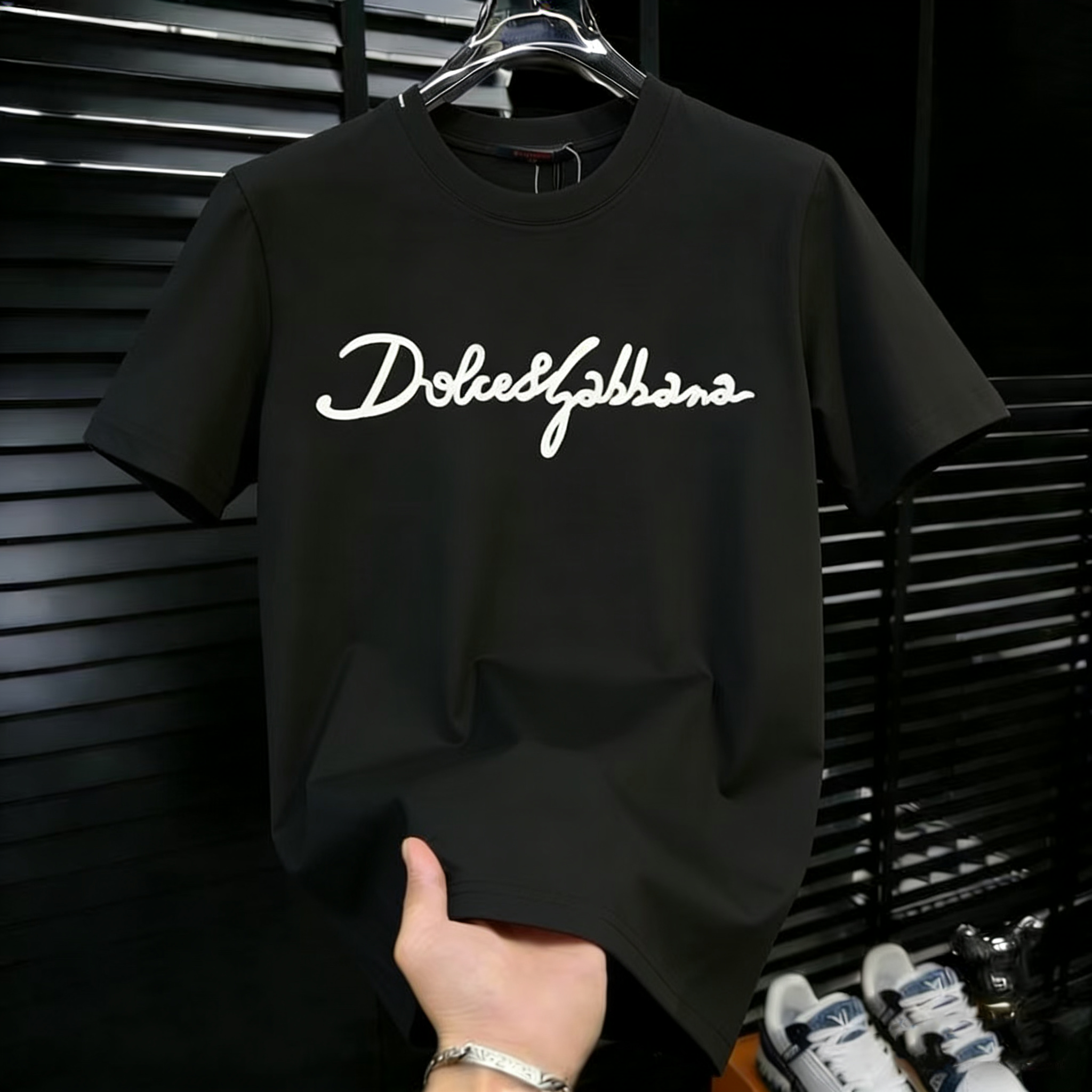 Casual new style 2026 trendy brand summer fashion ink splashed letter printed loose men's round neck T shirt short sleeved Little Joy 88