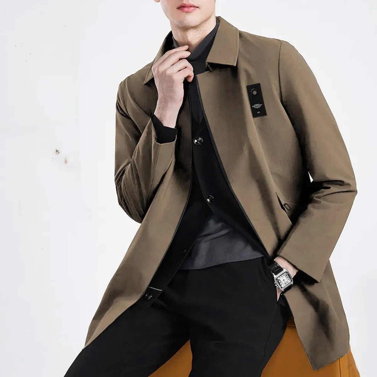 Spring and Autumn Fashion Trend Retro Sports Long Windbreaker Jacket Mens Casual Loose Oversized High-Quality Jacket M-4XL 260403BJ