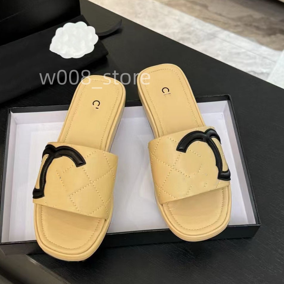 AAA Designer slides Women Flat Sandals Mule Shoe dermis Luxury Shoes Woman Ladies Summer Flip Flops Slippers Miller High-end leather beach slippe-image-989731134