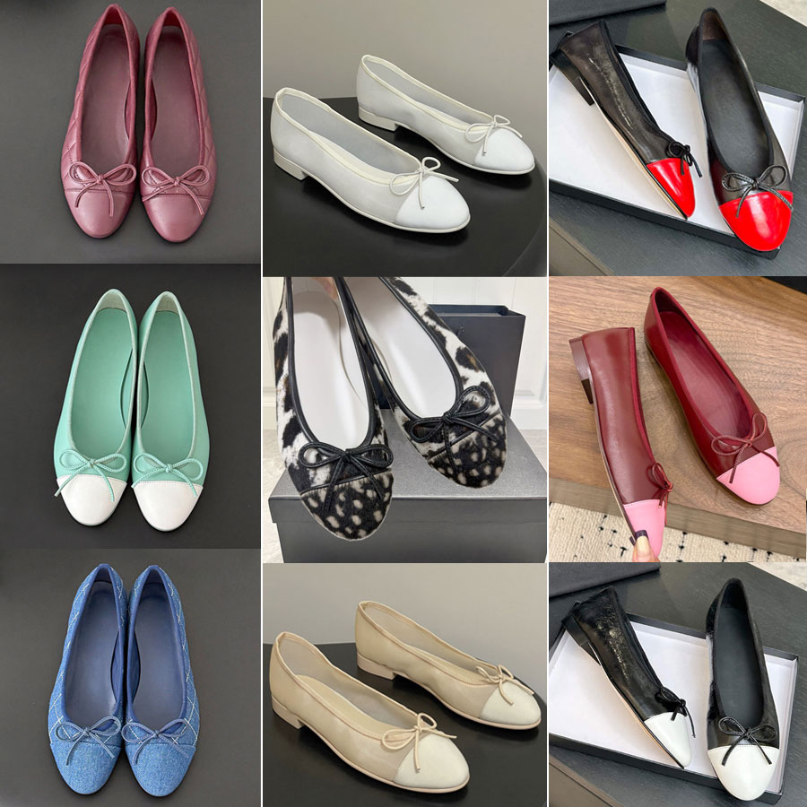 top quality mesh suede leather round toes bow ballet flats womens loafers dress slip on bowtie ballerina flat boat luxury designer shoes womens