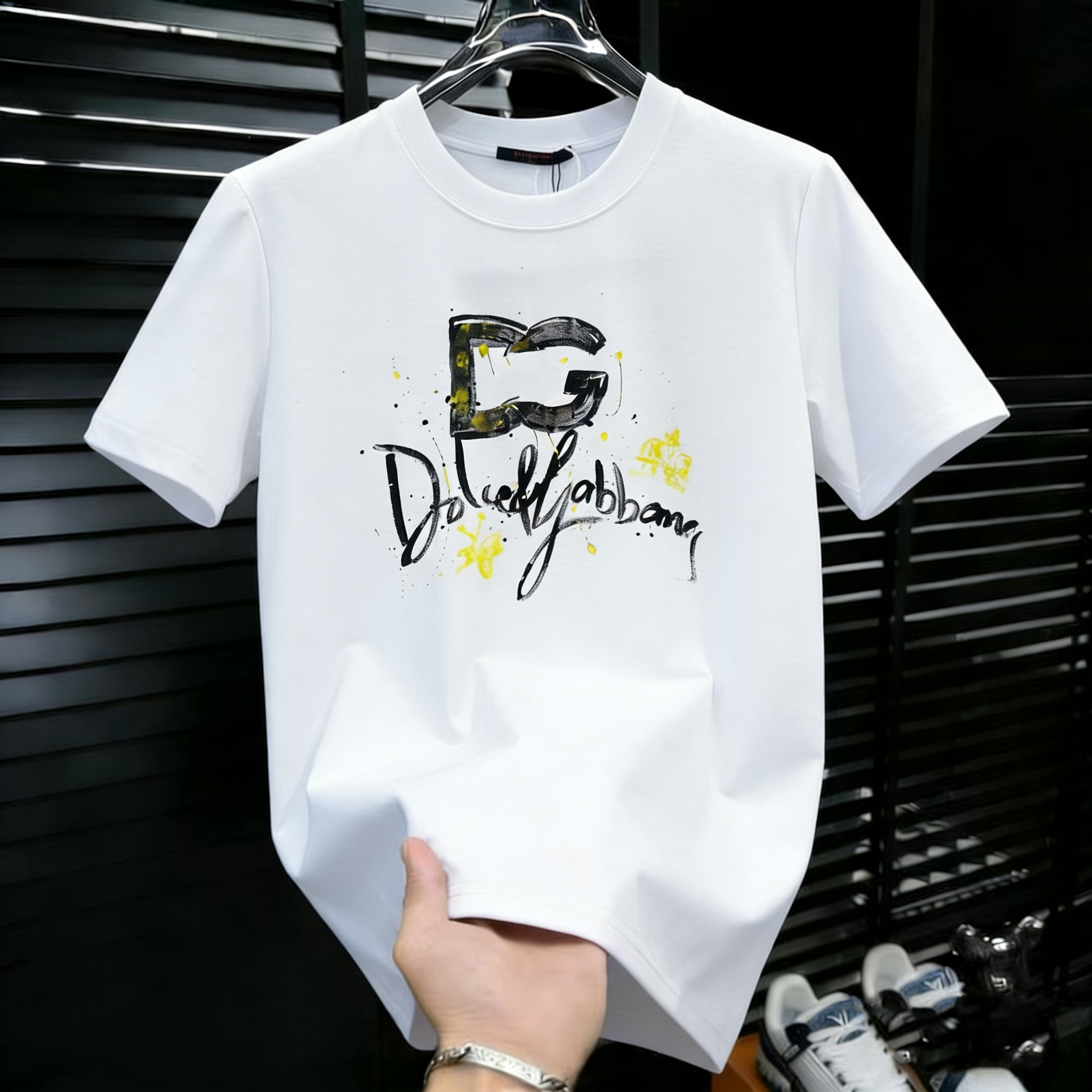 Ins Summer Trend New Loose Casual Streetwear Brand Short T American Youth Men's and Women's Half Sleeve Shirts Ink Splatter Design Little