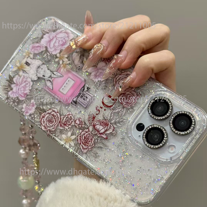 Coque de téléphone design pour Iphone 17 16 15 14 13 Pro Max Plus 16Pro coque de téléphone à motif coloré luxe cristal charme 17Pro couverture 15