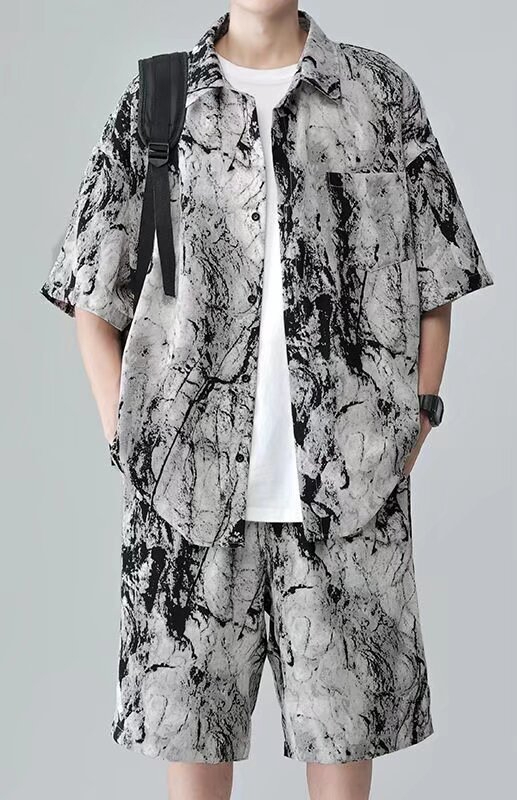 Designer 2026 New Summer Pajama And Home Wear Sets Northeast Floral Pattern Performance Outfits Men's Shorts Short sleeved Round neck T shirts