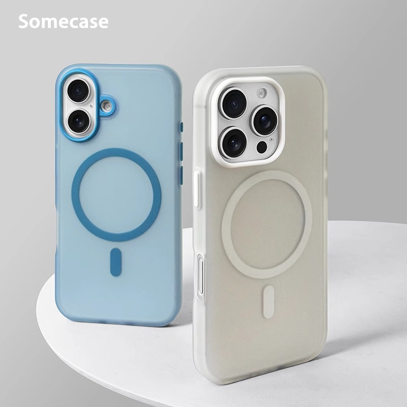 Été nouvelle coque de téléphone magnétique givrée MagSafe pour iPhone 17 Pro Max 16 Plus