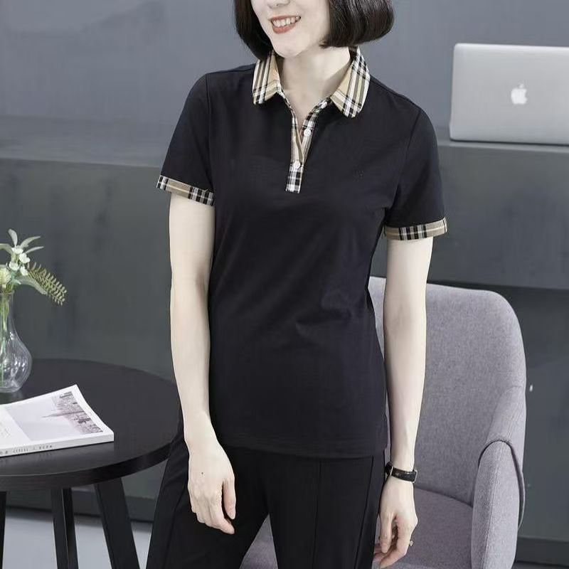 Womens Short Sleeve Tees Cotton shirt Classic Golf Causal shirts Ladies Business Clothing Coats Femme