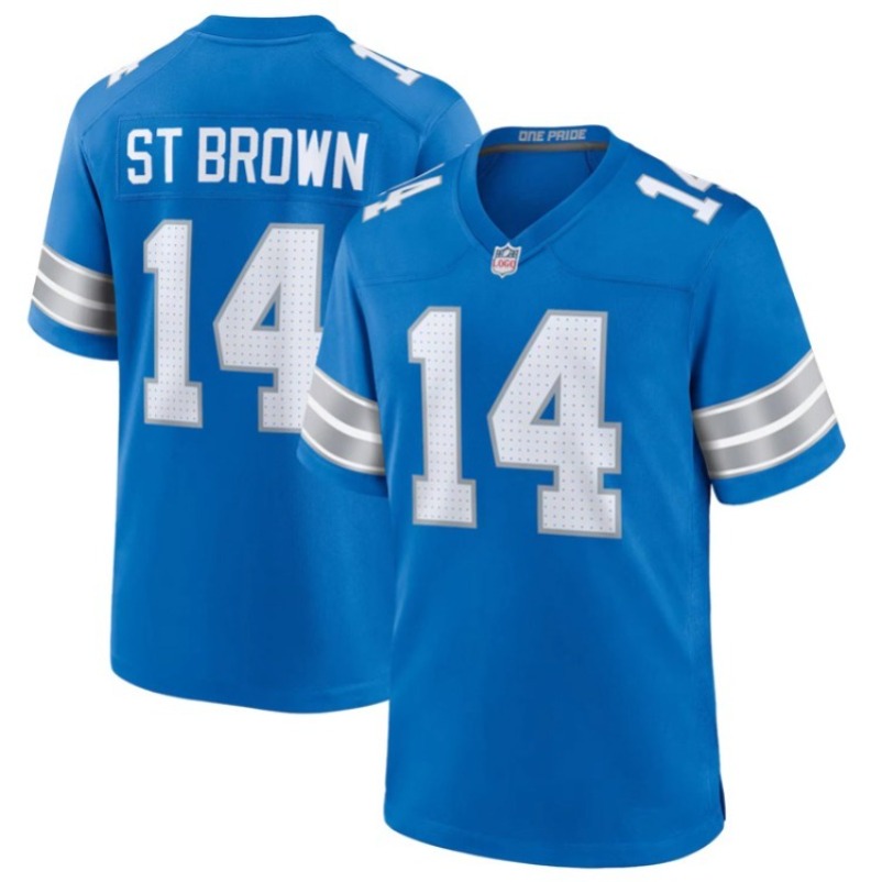 Custom Lionss Jersey Big Size 4XL 5XL 6XL 7XL - 26 Gibbs 14 St. Brown 97 Hutchinson 16 Goff 5 Montgomery 6 Branch Stitched Football Jerseys