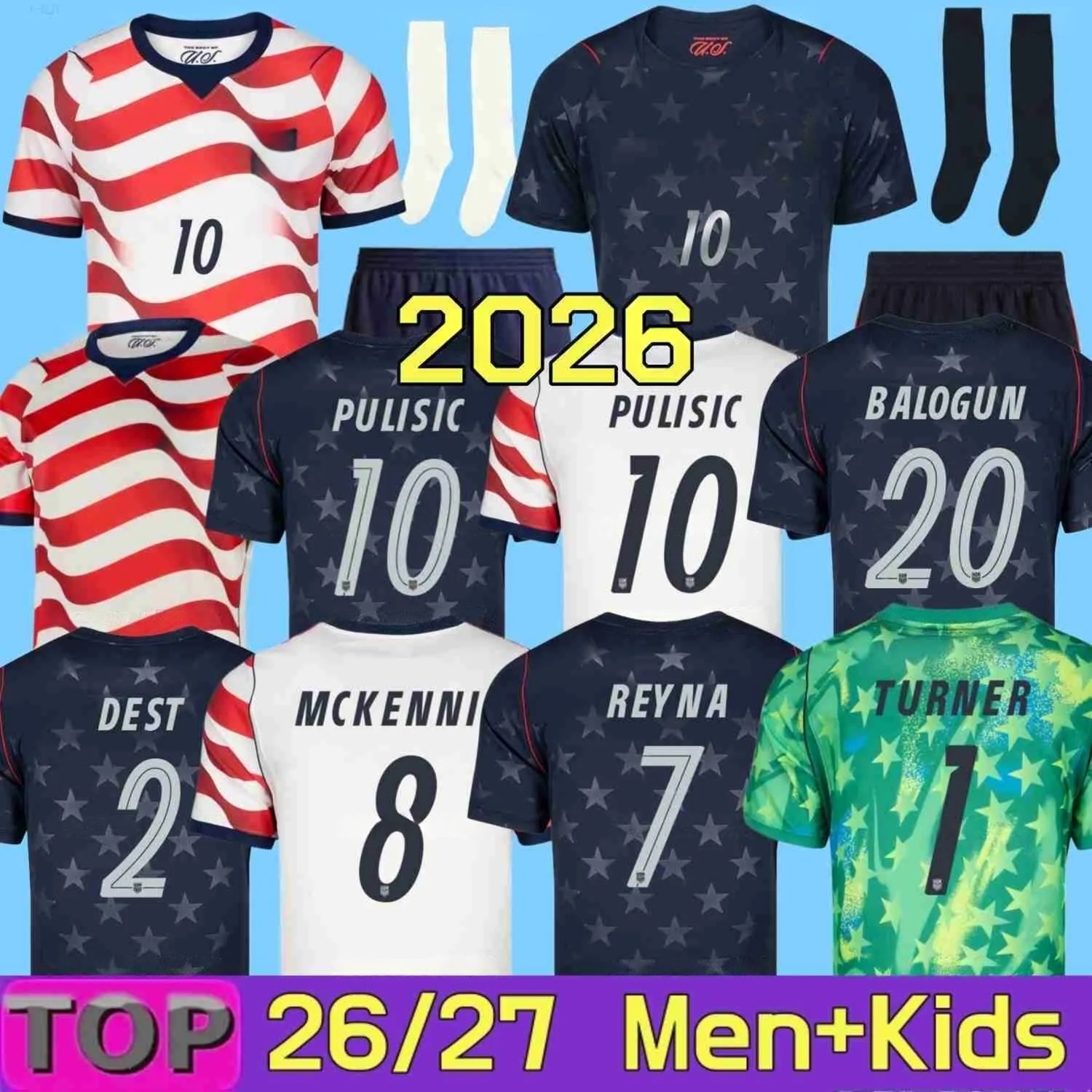 USMNT Soccer Jersey 2026 World Cup USA Christian Pulisic Antonee Robinson Malik Tillman Timothy Weah Sebastian Berhalter Giovanni Reyna Brenden A-image-947847771