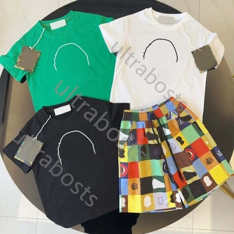 Kids Clothes Sets Toddlers Baby Monkey Tracksuits Letter Camo Printed Clothing Boys Girls Tshirts Shorts Designer Children Short Sleeve Tees Tops-image-1100487500